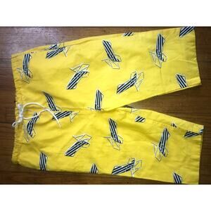 New yellow vintage patio chair men’s surf swim shorts trunks 70s 80s 90s size m
